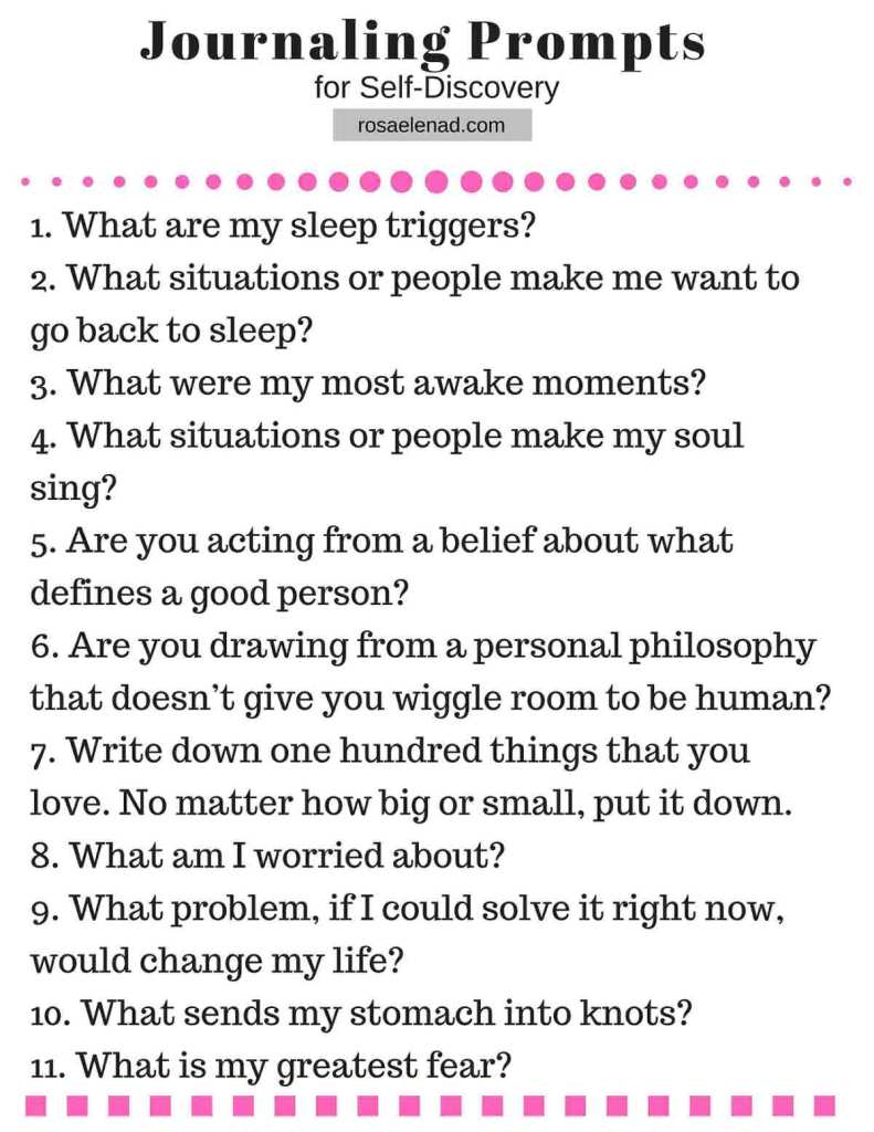 Journaling prompts for self-discovery